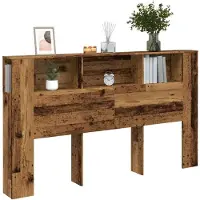 vidaXL Hoofdbordkast 180x18,5x102,5 cm bewerkt hout oud houtkleurig