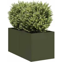 vidaXL Plantenbak 40x80x40 cm koudgewalst staal olijfgroen