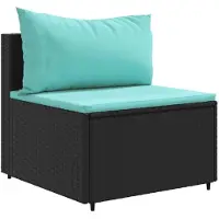 vidaXL 8-delige Loungeset met kussens poly rattan zwart