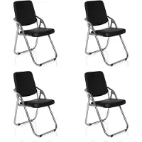 Hjh OFFICE ESTO 4 stuks per pakket - Vergaderstoel / bezoekerstoel Zwart
