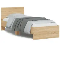 vidaXL Bedframe met hoofdbord zonder matras sonoma eiken 90x200 cm
