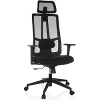 Hjh OFFICE Bureaustoel / draaistoel TRAMORE zitting stof / rugleuning mesh zwart