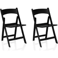Hjh LIVING Tuin- / Klapstoel Travano 1 (Set van 2 / 2 stoelen) kunststof zwart