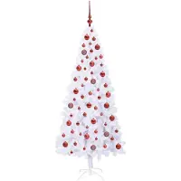 vidaXL Kunstkerstboom met 300 LED Wit 180 cm PVC en Staal