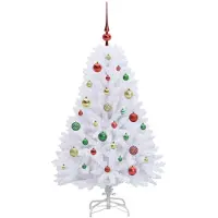 vidaXL Kunstmatige Hinged Kerstboom Wit 120 cm PVC en Staal