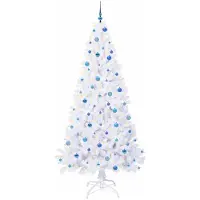 vidaXL Kunstkerstboom met 300 LED Wit 240 cm PVC en Staal