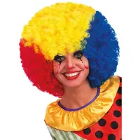 Carnival Toys Clownspruik Synthetisch Geel/rood/blauw One-size