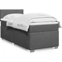 vidaXL Boxspring met matras stof donkergrijs 100x200 cm