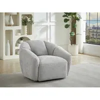 Vente-unique Draaibare fauteuil in lichtgrijze getextureerde stof NAFEKI