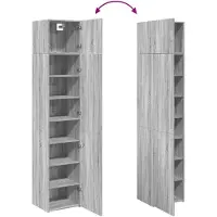 vidaXL Opbergkast smal 45x42,5x225 cm bewerkt hout grijs sonoma eiken