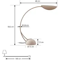LUCANDE Tafellampe , Rivera, Beige, Eetkamer, Metaal, Modern