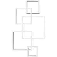 HOMCOM HOMdotCOM wandplank wandplank 5 in elkaar grijpende kubussen 9 vakken dennenhout wit