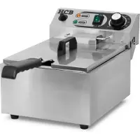 HCB - Professionele grote Horeca frituurpan - Friteuse - 6 liter - 230V - RVS / INOX frietketel - frietpannen - frietpan - 46x29x29 cm (DxBxH) - 3000W - 8726