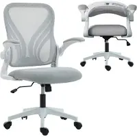 HOMCOM -bureaustoel - mesh (100% polyester) - 73x62x111cm - lichtgrijs
