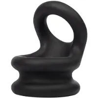 Rimba - Siliconen Cockring & Ballstretcher 2 in 1 - Zwart S