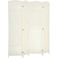 HOMCOM Kamerverdeler Polypropyleen, grenenhout 180L x 1,7B x 180H cm Wit