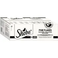 Sheba Fine Flakes in Jelly, Poultry Collection, Wet Cat Food Pouches for Adult Cats, 72 x 85 g Pack