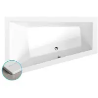 Polysan Triangl L SLIM asymmetrisch bad 180x120x50cm, wit