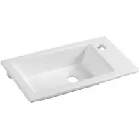 Aqualine Zuno 50 Keramische meubelwastafel 50x25cm, wit