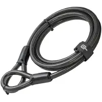 Hiplok 040 Parts 2MC Kabelslot 2m staalkabel 10mm stalen vlechtwerk zwart Fiets Diefstalbeveiliging Beveiligingskabel voor Molle Board Surfboard Fiets Beveiligingskabel voor Hangslot en D Lock