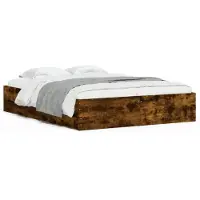 vidaXL Bedframe met lades bewerkt hout gerookt eikenkleurig 140x200 cm