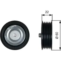 Gates Geleide rol/omdraairol v-snaren T36473 Gates voor o.a. HYUNDAI, KIA