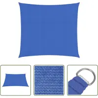 The Living Store Parasol - Zonnezeil - Zonnezeil 160 g/m² 2,5x2,5 m HDPE blauw - Buitendecoratie - Tuindecoratie - Patio