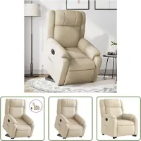 The Living Store De Living Store relaxfauteuil met opstahkhulp, elektrisch, in crèmekleurige stof