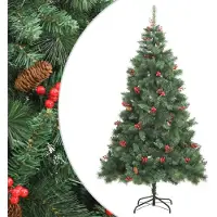 Syfax Kunstkerstboom met scharnieren dennenappels en bessen 210 cm