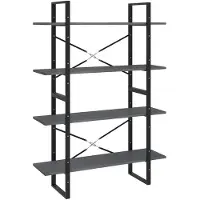vidaXL Boekenkast met 4 schappen 100x30x140 cm grenenhout grijs