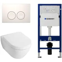 Villeroy & Boch Subway 2.0 Compact - met luxe zitting reservoir en Delta - 25 Knop - wit 1024232/1025456/SW730486/SW1237473/