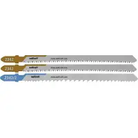 Wolfcraft - Keukenblad Decoupeerzaagbladen - 3 stuks - voor Hout, Metaal en kunststof - Decoupeerzaagblad - 2342000
