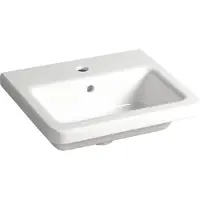 Sapho City Keramische vierkante wastafel 50x40cm, wit