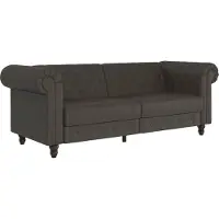 DOMUS 3-zitsbank Felix, slaapbank 236 cm(ligoppervlak 108 x 190 cm), rugleuning 3-voudig verstelbaar, velours, kunstleer, luxe vintage microvezel