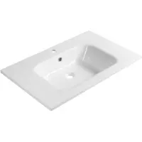 Hak Areca Kunstmarmeren wastafel, 81x51,5cm, wit