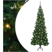 vidaXL Hoek Kunstkerstboom met 300 LED Groen 180 cm PVC en Metalen