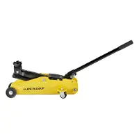 Dunlop Hydraulische Auto Krik - Autokrik met 2000KG Hefvermogen - Garagekrik met Lifthoogte 135mm tot 305mm - Metaal - Geel/ Zwart