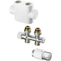 Purmo OVENTROP-Aansluitset voor badradiatoren, type Multiblock T/Uni SH, doorgaand model, wit