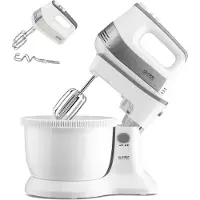 TZS First Austria Handmixer met mengkom - Keukenmachine - 500W - Turboknop - 5 Snelheden - Wit