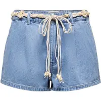 ONLY Onlmindy Mid Waist Regular Fit Shorts Dames Blauw M