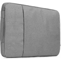 Mobigear Laptophoes geschikt voor Laptop | Denim Zipper Sleeve 11 inch Laptop hoes - Grijs