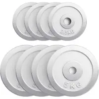 Gorilla Sports Voordeelbundel 30 kg - 4 x 2,5 en 4 x 5 kg halterschijven chroom