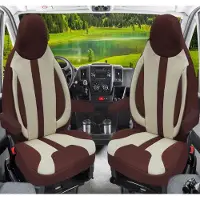 BREMER SITZBEZÜGE Premium Camper stoelhoezen voor Knaus WPL412 in Bruin/Beige (2 losse stoelen)