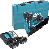 Makita DBN 900 RGK accu-spijkermachine 18 V 50 - 90 mm borstelloos + 2x accu 6,0 Ah + oplader + koffer