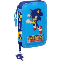 Sonic Gevuld etui, Bleu - 28 stuks - 19,5 x 12,5 x 4 cm - Polyester