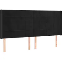 vidaXL Hoofdbord met randen 183x16x118/128 cm fluweel zwart