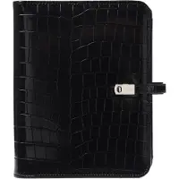 Kalpa 1011-06 hervulbare A5 Ringband Planner Alligator Zwart 1 week per 2 paginas 2026-2027-2028
