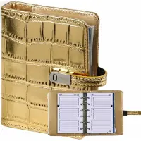 Kalpa 1311-14 hervulbare Pocket Ringband Agendaplanner Croco Goud 1 week per 2 paginas 2026-2027-2028