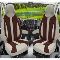 BREMER SITZBEZÜGE Premium Camper stoelhoezen voor Roller Team WPL413 in Beige/Bruin (2 losse stoelen)