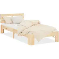 Homestyle4u Eenpersoonsbed - 90x200 cm - Houten bed - Natuur